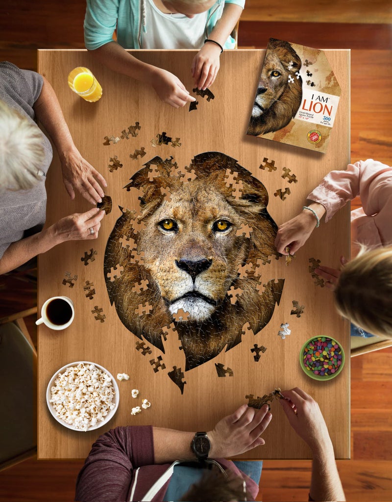 Madd Capp e11even, LLC Madd CAPP Puzzles - I AM Lion - 300 Pieces - Animal Shaped Jigsaw Puzzle (6016) , Brown - Image 4